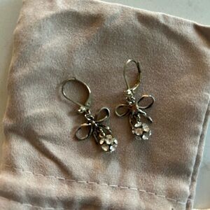 Kate Spade gold bow dangly earrings